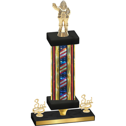 Premium Single Flag USA Third Place Holiday Trophy