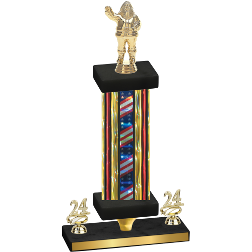 Premium Single Flag USA Year Holiday Trophy