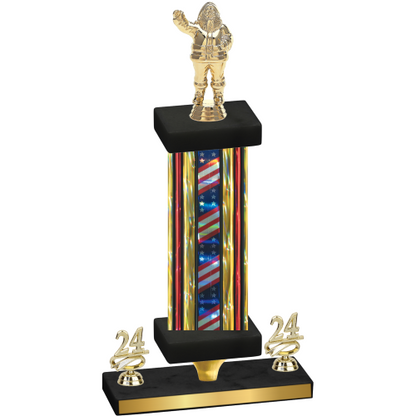 Premium Single Flag USA Year Holiday Trophy