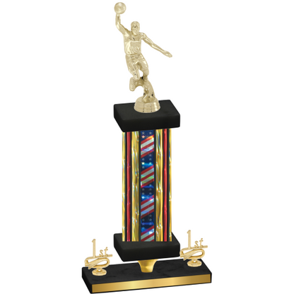 Premium Single Flag USA First Place Basketball Trophy