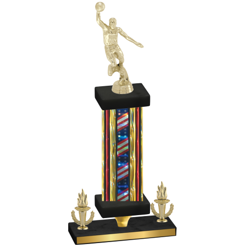 Premium Single Flag USA Victory Basketball Trophy