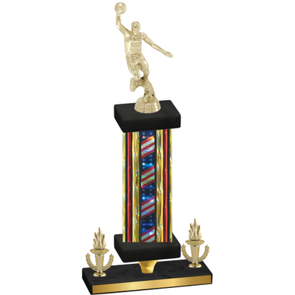 Premium Single Flag USA Victory Basketball Trophy