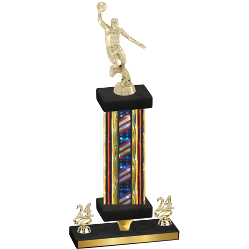 Premium Single Flag USA Year Basketball Trophy