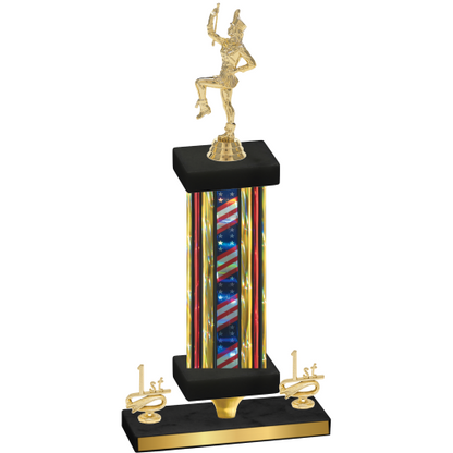 Premium Single Flag USA First Place Majorette Trophy