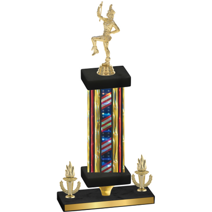 Premium Single Flag USA Victory Majorette Trophy