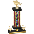 Premium Single Flag USA Second Place Fishing Trophy