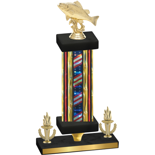 Premium Single Flag USA Victory Fishing Trophy