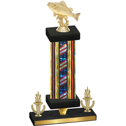 Premium Single Flag USA Victory Fishing Trophy