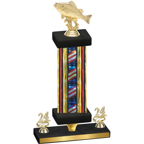 Premium Single Flag USA Year Fishing Trophy