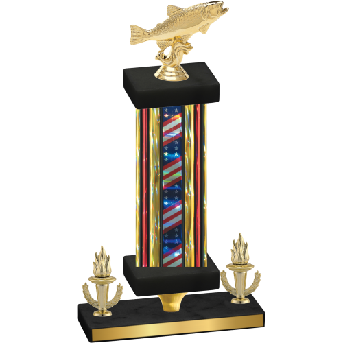 Premium Single Flag USA Victory Fishing Trophy