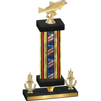 Premium Single Flag USA Victory Fishing Trophy