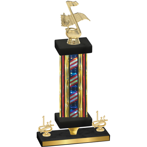 Premium Single Flag USA First Place Music Trophy