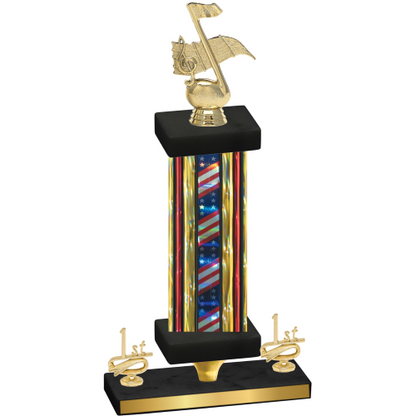 Premium Single Flag USA First Place Music Trophy