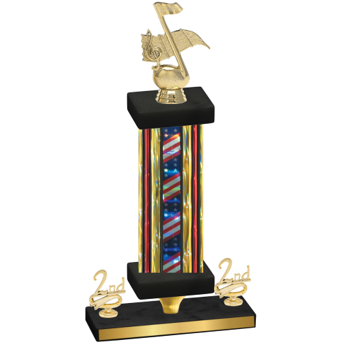 Premium Single Flag USA Second Place Music Trophy
