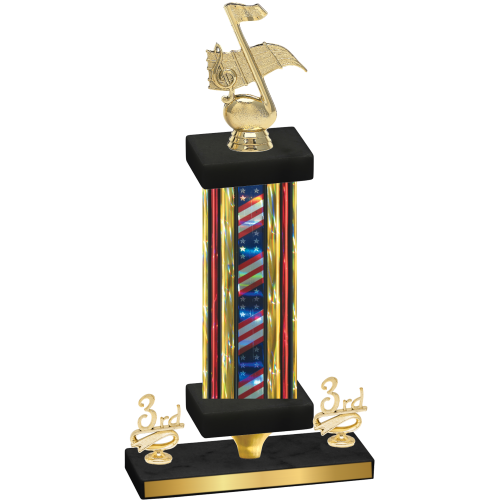 Premium Single Flag USA Third Place Music Trophy
