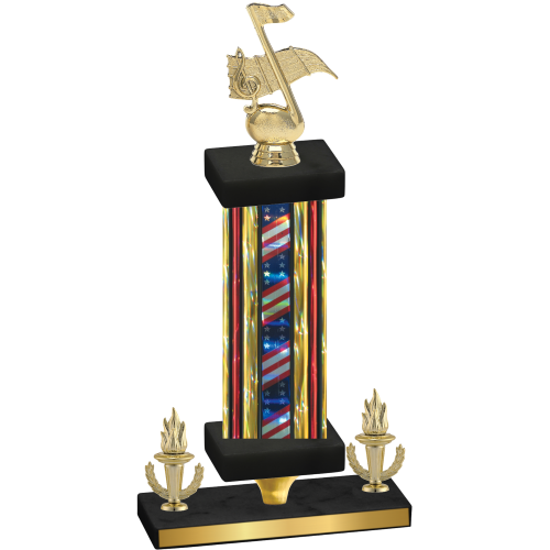 Premium Single Flag USA Victory Music Trophy