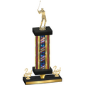 Premium Single Flag USA Second Place Golf Trophy