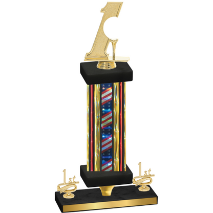Premium Single Flag USA First Place Golf Trophy