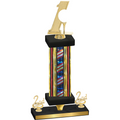 Premium Single Flag USA Second Place Golf Trophy