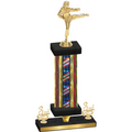 Premium Single Flag USA Third Place Karate Trophy
