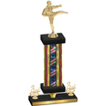 Premium Single Flag USA Third Place Karate Trophy