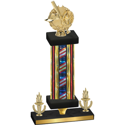 Premium Single Flag USA Victory Baseball Trophy