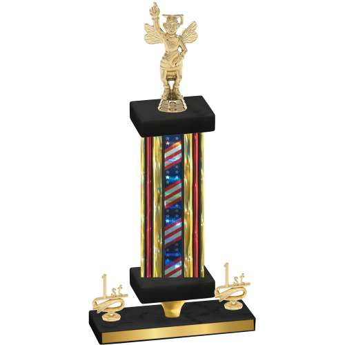 Premium Single Flag USA First Place Academics Trophy