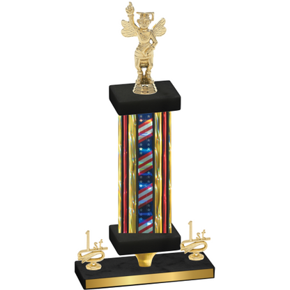 Premium Single Flag USA First Place Academics Trophy