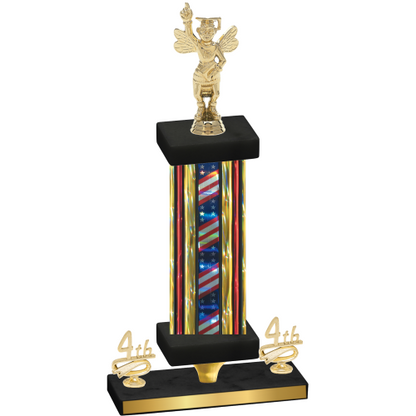 Premium Single Flag USA Fourth Place Academics Trophy