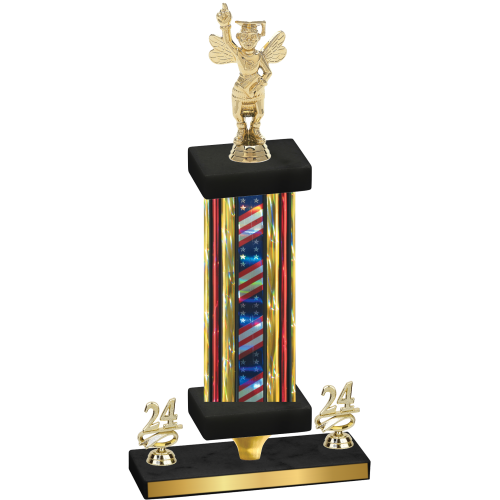 Premium Single Flag USA Year Academics Trophy