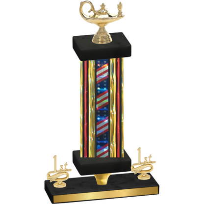 Premium Single Flag USA First Place Academics Trophy