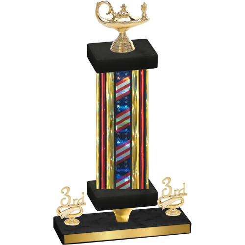 Premium Single Flag USA Third Place Academics Trophy