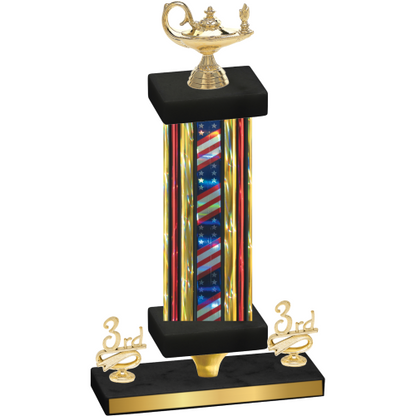 Premium Single Flag USA Third Place Academics Trophy