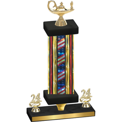 Premium Single Flag USA Year Academics Trophy