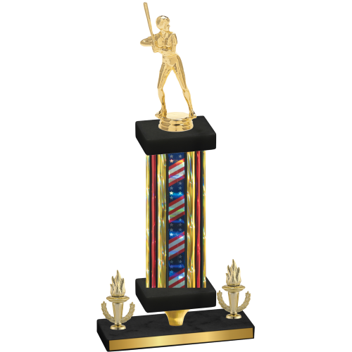 Premium Single Flag USA Victory Softball Trophy