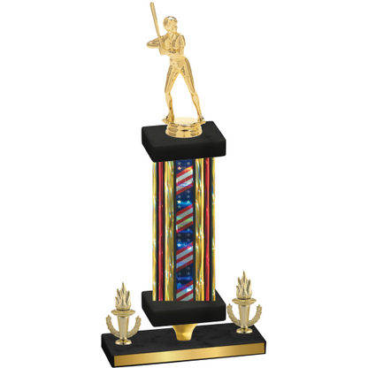 Premium Single Flag USA Victory Softball Trophy