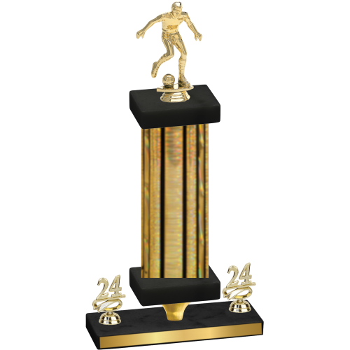 Premium Single Gold Glacier Year Soccer Trophy