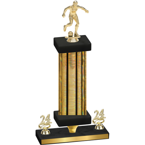 Premium Single Gold Glacier Year Soccer Trophy