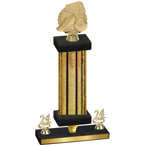 Premium Single Gold Glacier Year Soccer Trophy