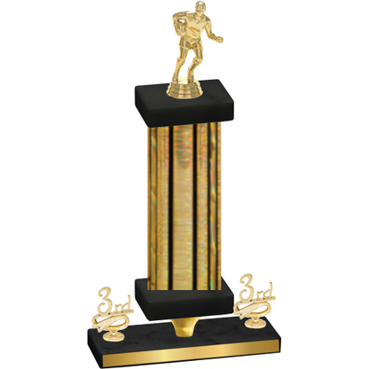 Premium Single Gold Glacier Third Place Rugby Trophy