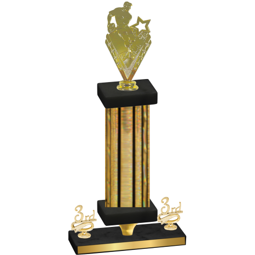 Premium Single Gold Glacier Third Place Rugby Trophy