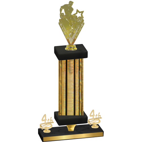 Premium Single Gold Glacier Fourth Place Rugby Trophy