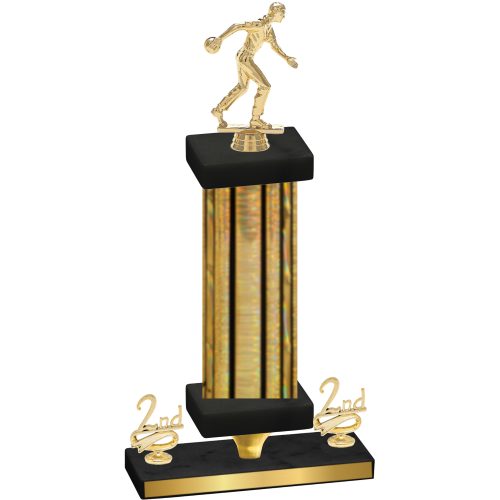 Premium Single Gold Glacier Second Place Bowling Trophy