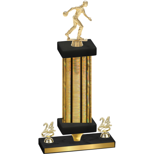 Premium Single Gold Glacier Year Bowling Trophy