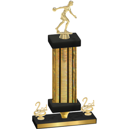 Premium Single Gold Glacier Second Place Bowling Trophy