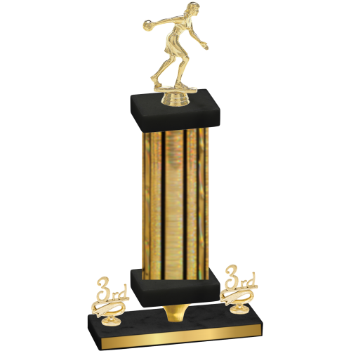 Premium Single Gold Glacier Third Place Bowling Trophy
