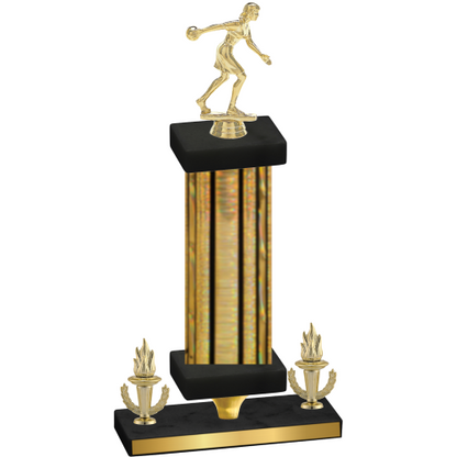 Premium Single Gold Glacier Victory Bowling Trophy