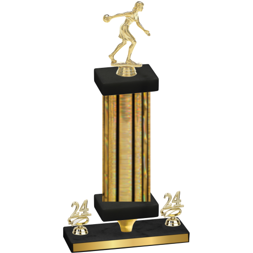Premium Single Gold Glacier Year Bowling Trophy