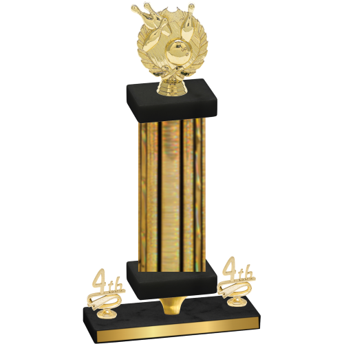 Premium Single Gold Glacier Fourth Place Bowling Trophy