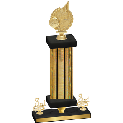 Premium Single Gold Glacier Third Place Volleyball Trophy